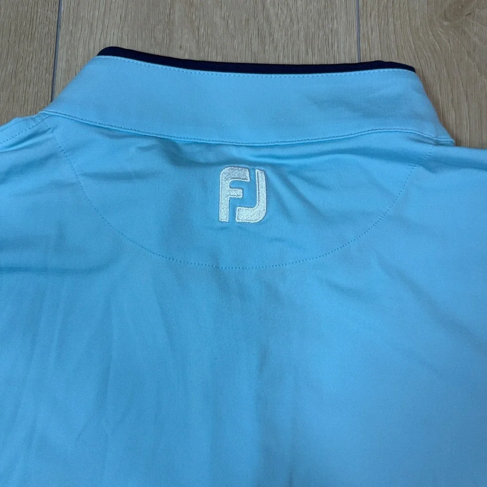 FootJoy Mens 2XL Light Blue Quarter Zip Golf Pullover Long Sleeve Performance